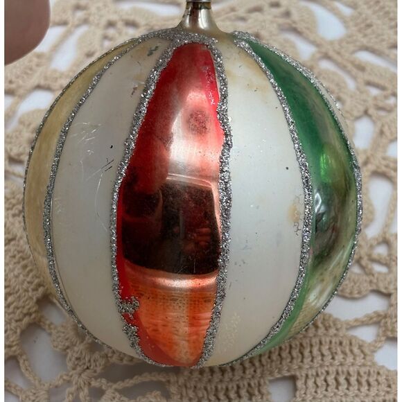 Lot 5 VTG Glass Ornaments Germany Austria Glitter Mica - Picture 2 of 11